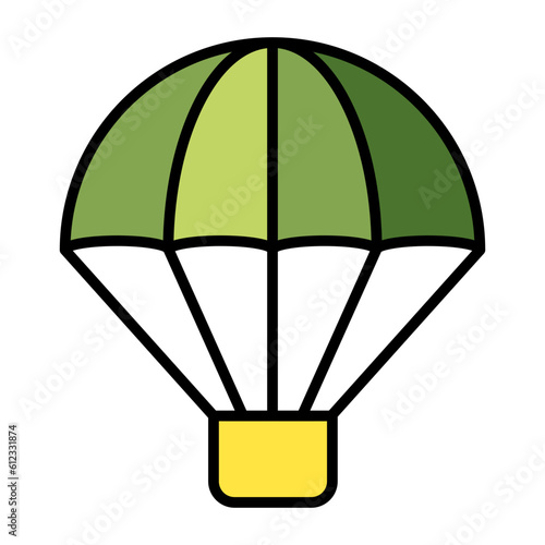 Army Parachute Line Color Icon