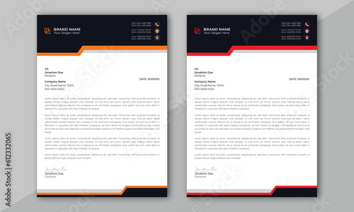 abstract letterhead Design modern Business letterhead design template. modern company letterhead Template.
modern corporate letterhead template design. Clean professional corporate company letterhead.