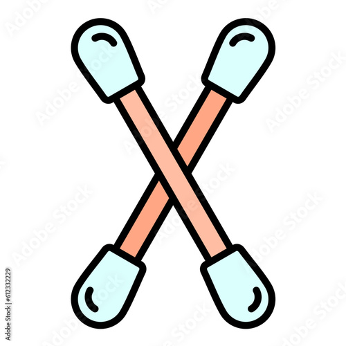 Cotton Swabs Line Color Icon