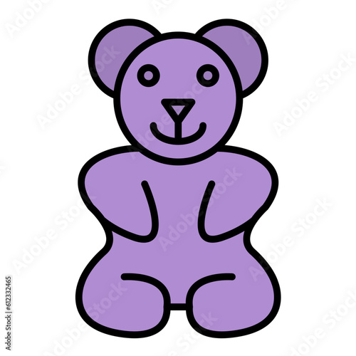 Gummy Bear Line Color Icon