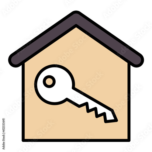 House Key Line Color Icon