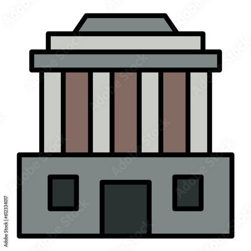 Mausoleum Line Color Icon