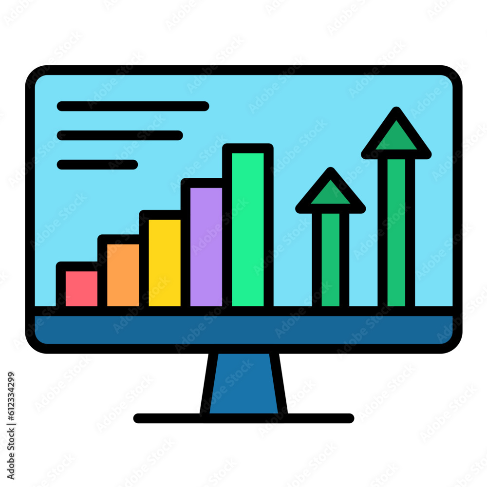 Website Statistics Line Color Icon Website Statistics Line Color Icon