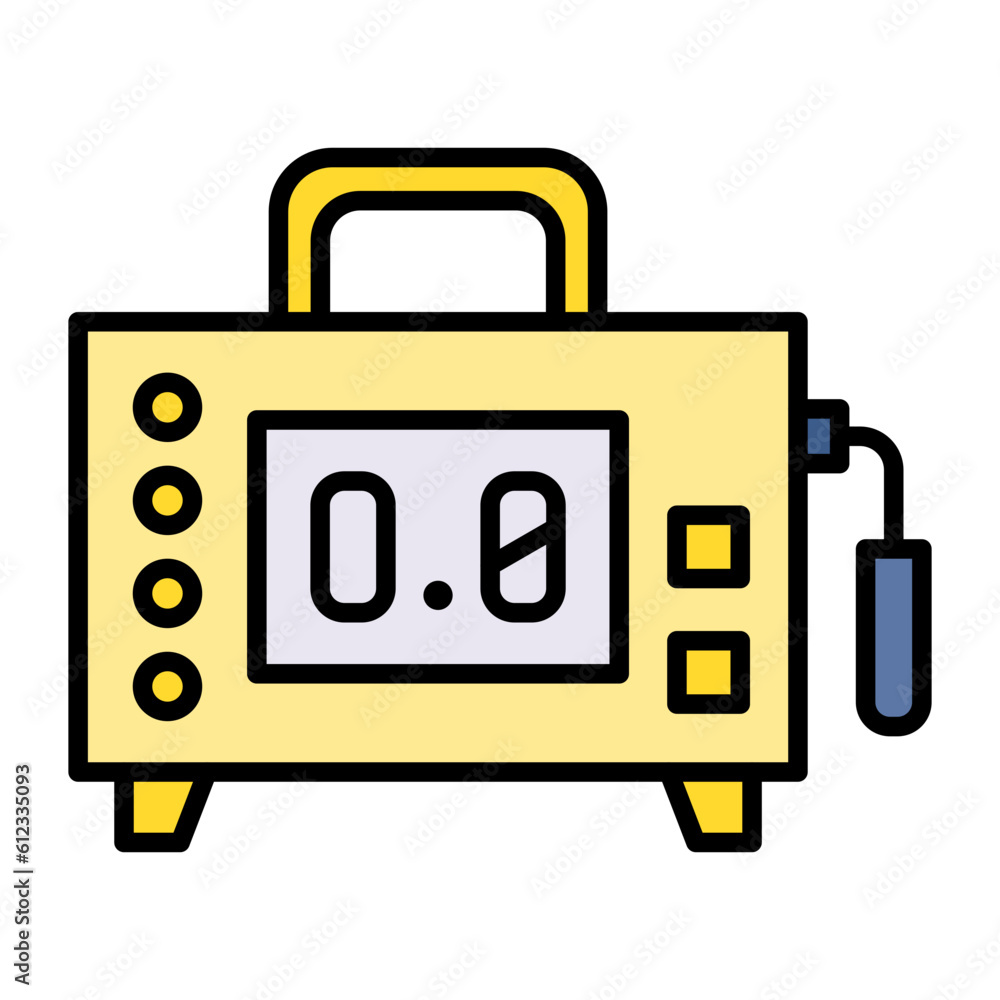 Geiger Counter Line Color Icon Geiger Counter Line Color Icon