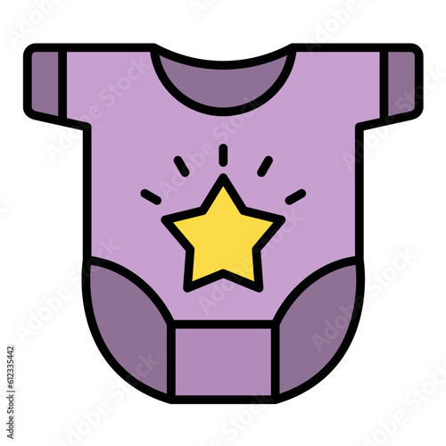 Baby Clothes Line Color Icon