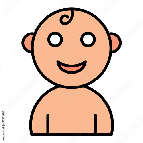 Baby Smile Line Color Icon