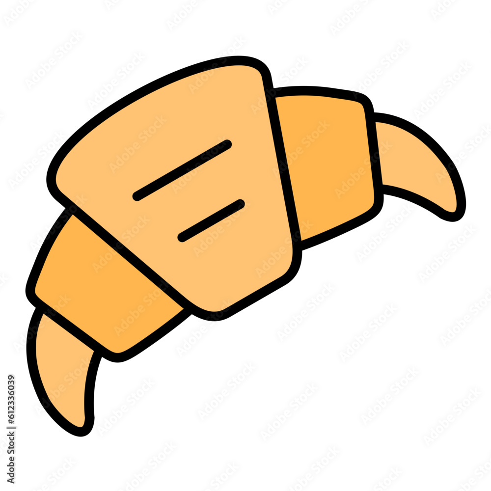 Croissant Line Color Icon Croissant Line Color Icon