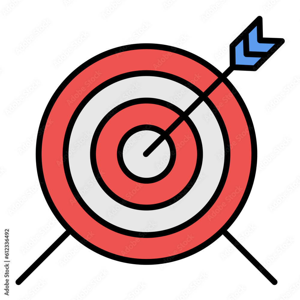 Goal Strategy Line Color Icon