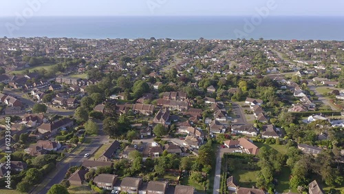 East Preston and the Willowhayne Estate in West Sussex Southern England, Aerial footage. photo