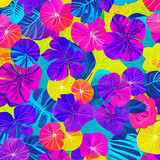 Crafting a Vibrant and Captivating Layout with a Creative Burst of Colorful Fluorescent Hues Flowers