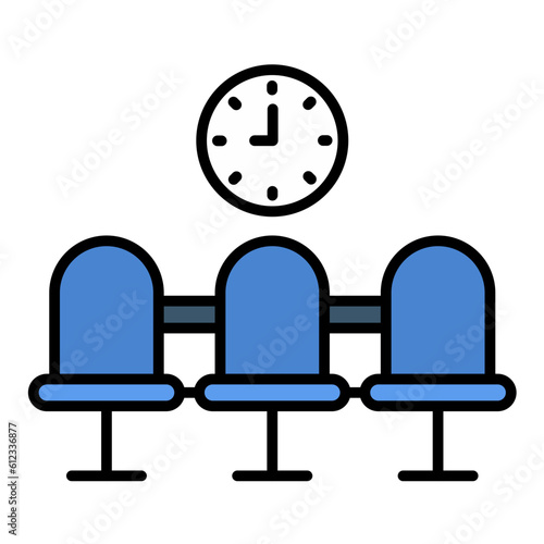 Waiting Room Line Color Icon