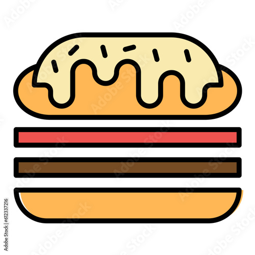 Cuban Sandwich Line Color Icon