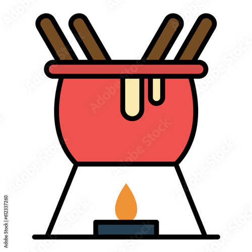 Fondue Line Color Icon