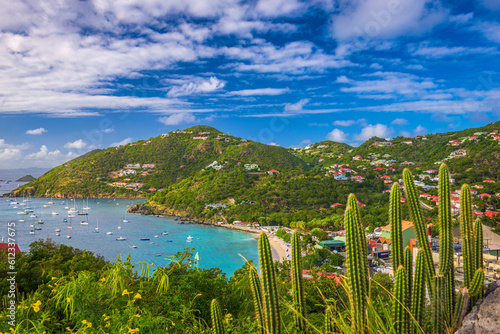 Fototapeta Naklejka Na Ścianę i Meble -  Gustavia, Saint Barthelemy skyline and harbor in the Caribbean