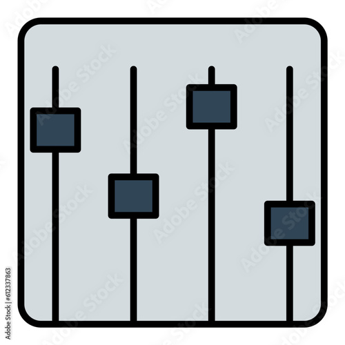Audio Mixing Line Color Icon