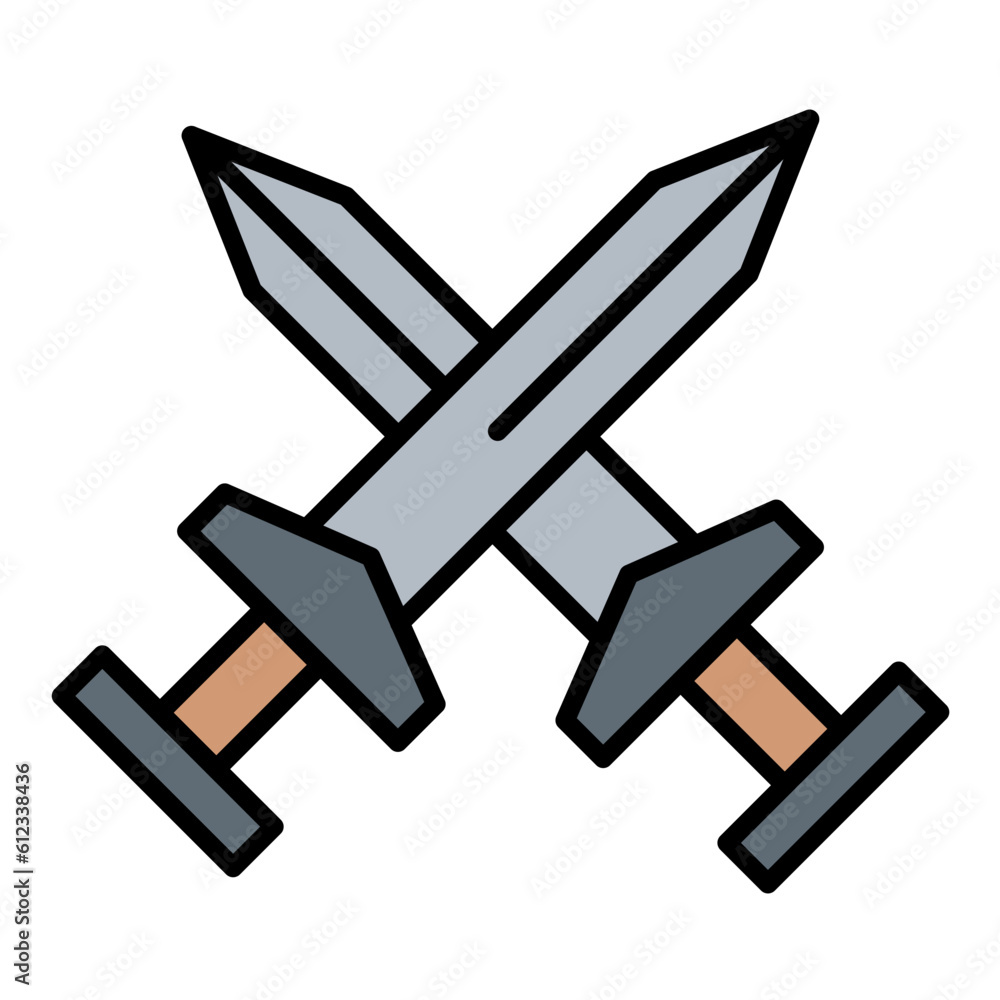Fototapeta premium Sword Line Color Icon