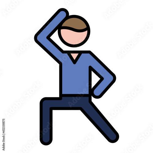 Aerobics Stand Line Color Icon
