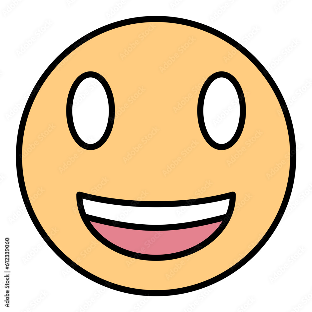 Fototapeta premium Grinning Face with Big Eyes Line Color Icon