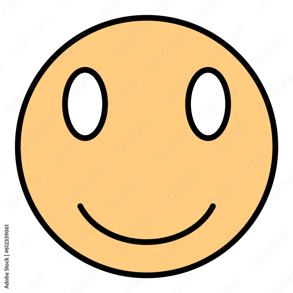 Grinning Face with Smiling Eyes Line Color Icon Grinning Face with Smiling Eyes Line Color Icon