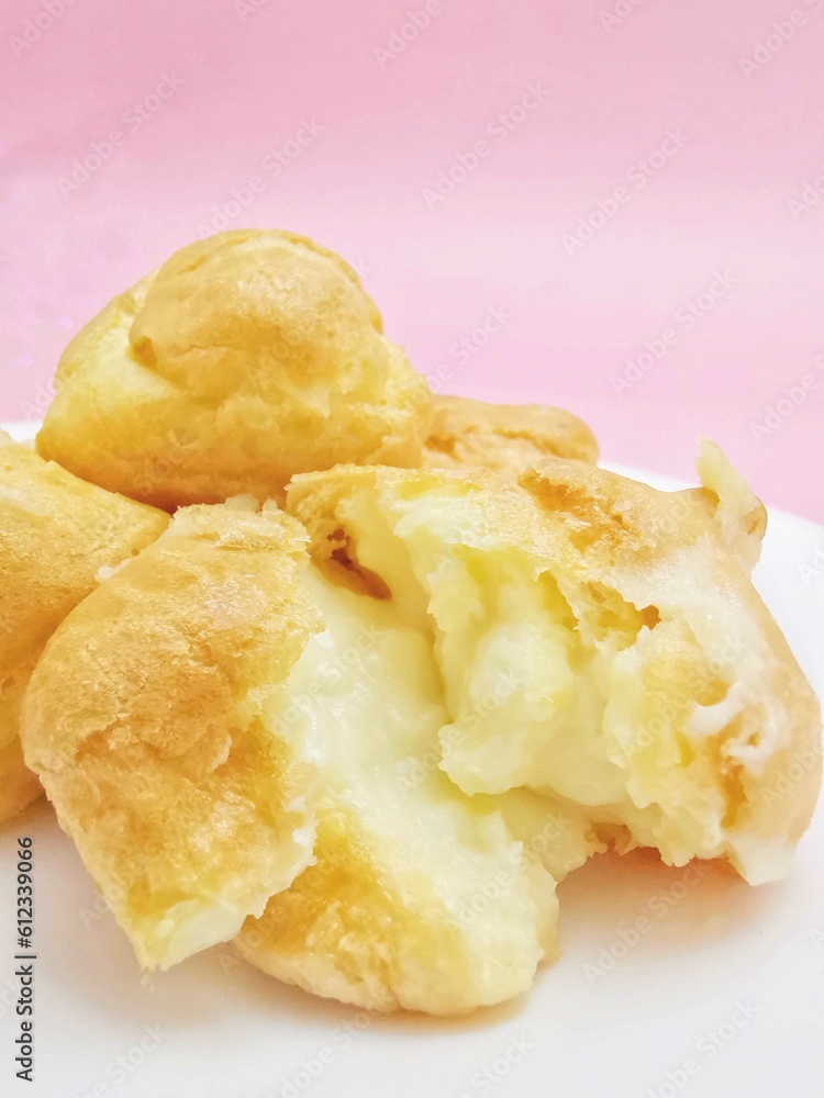 Close up of cream puffs Close up of cream puffs