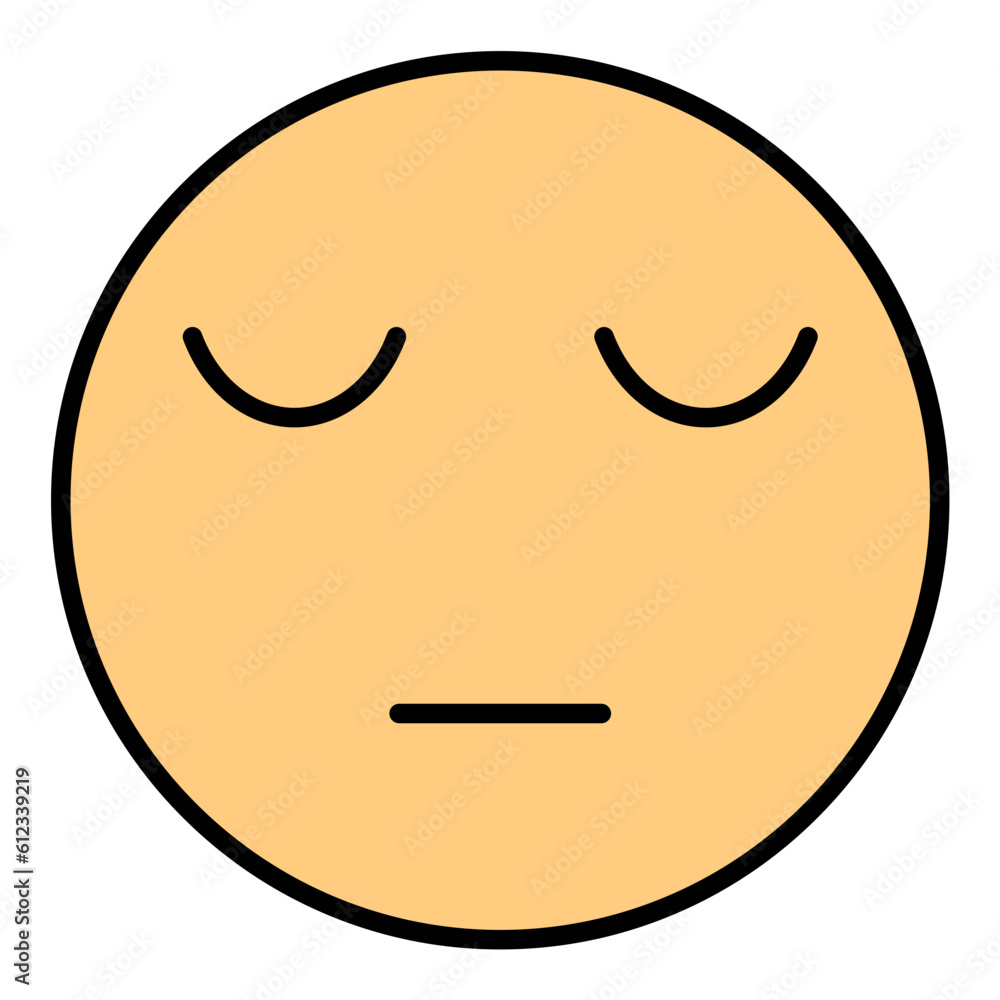 Pensive Face Line Color Icon Pensive Face Line Color Icon