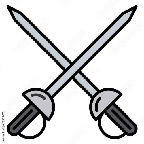 Fencing Line Color Icon