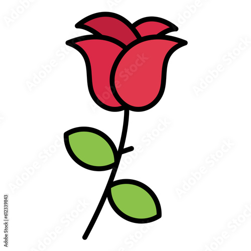 Rose Line Color Icon