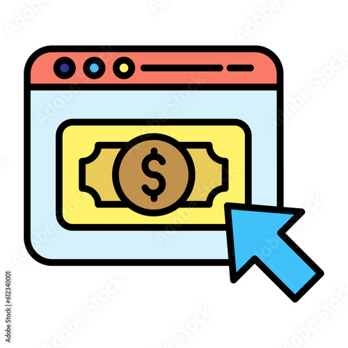 Pay Per Click Line Color Icon