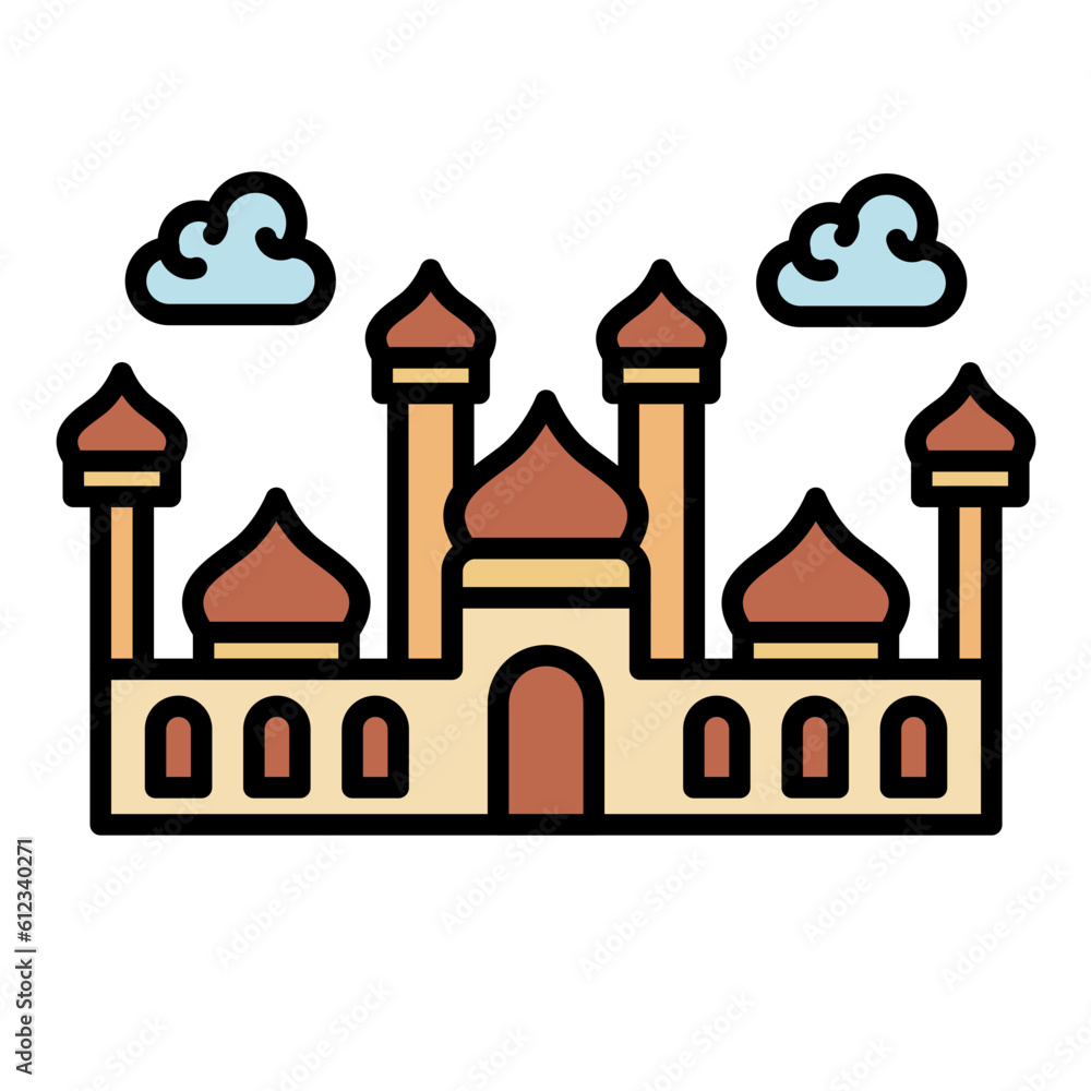 Mosque Line Color Icon