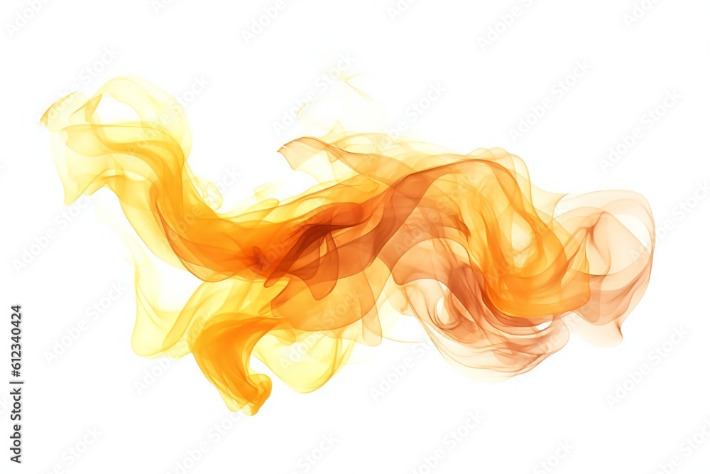 Fire with smoke element on white background Generative AI Fire with smoke element on white background Generative AI