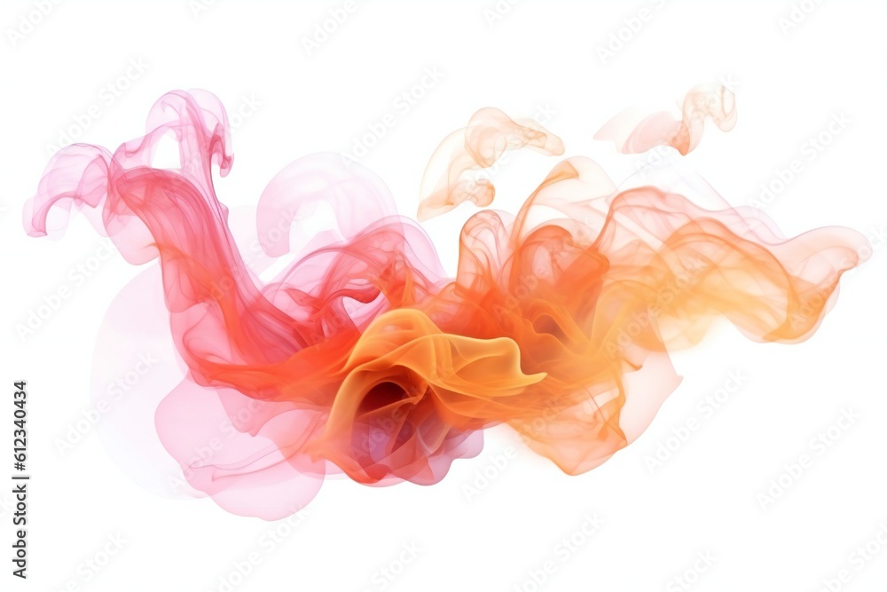 Fire with smoke element on white background Generative AI Fire with smoke element on white background Generative AI