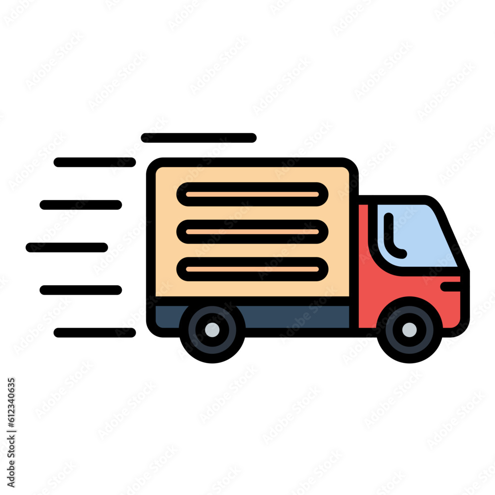 Fast Delivery Line Color Icon Fast Delivery Line Color Icon
