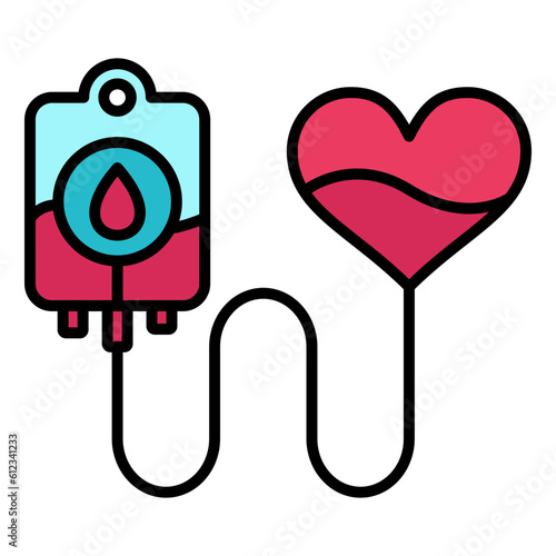 Blood Donation Line Color Icon