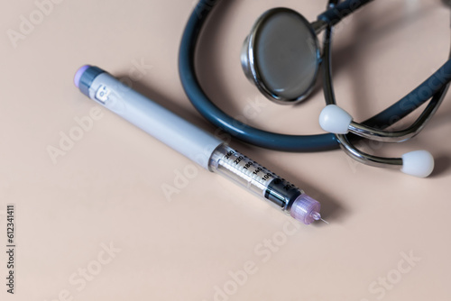 Ozempic Insulin injection pen or insulin cartridge pen for diabetics. photo