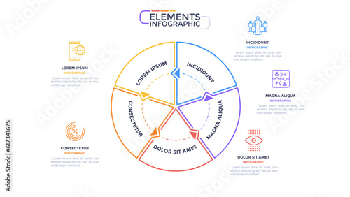 Thin Line Modern Infographic Template. Vector Illustration