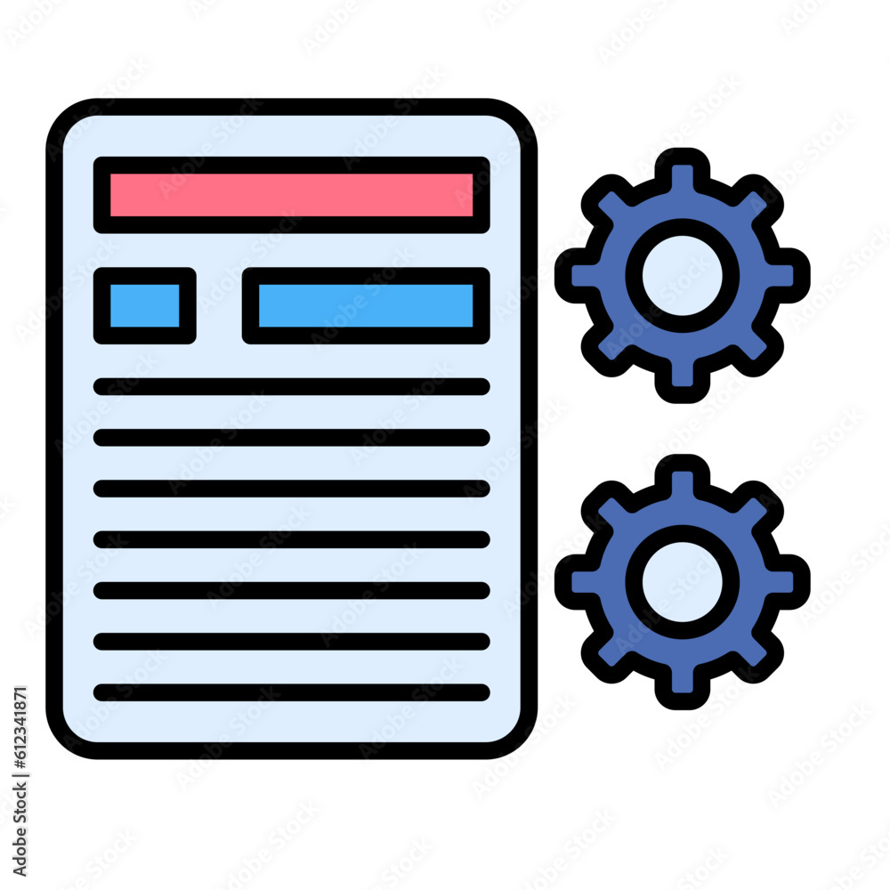 Article Seetings Line Color Icon Article Seetings Line Color Icon