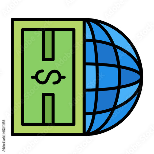 Global Earning Line Color Icon