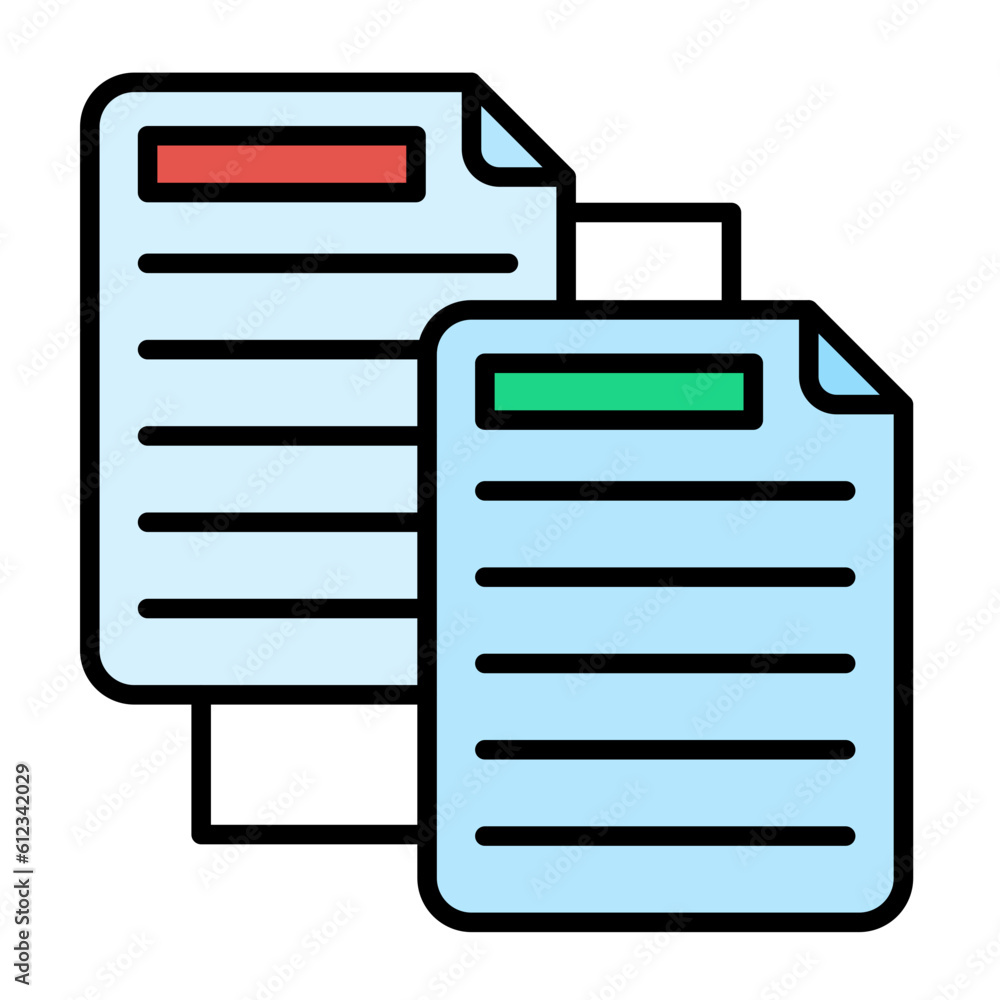 Duplicate Documents Line Color Icon Duplicate Documents Line Color Icon