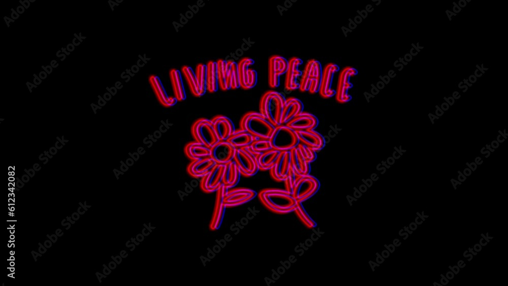 Peace neon sign on black background Peace neon sign on black background