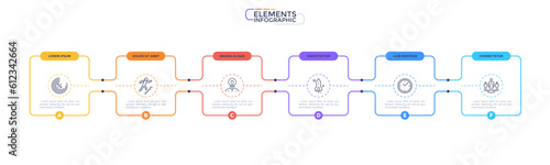 Thin Line Modern Infographic Template. Vector Illustration