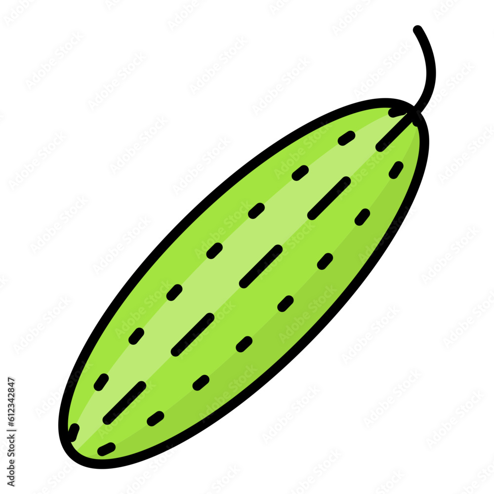 Cucumber Line Color Icon Cucumber Line Color Icon