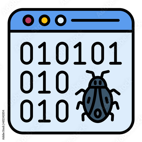 Hack Code Line Color Icon