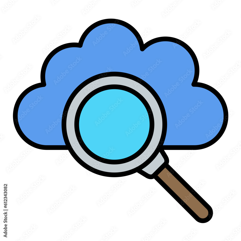 Cloud Search Line Color Icon Cloud Search Line Color Icon