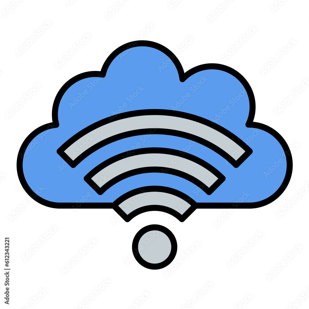 Fototapeta premium Cloud Wifi Line Color Icon