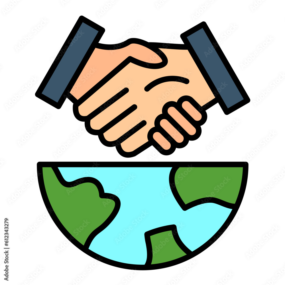 Naklejka premium Global Deal Line Color Icon