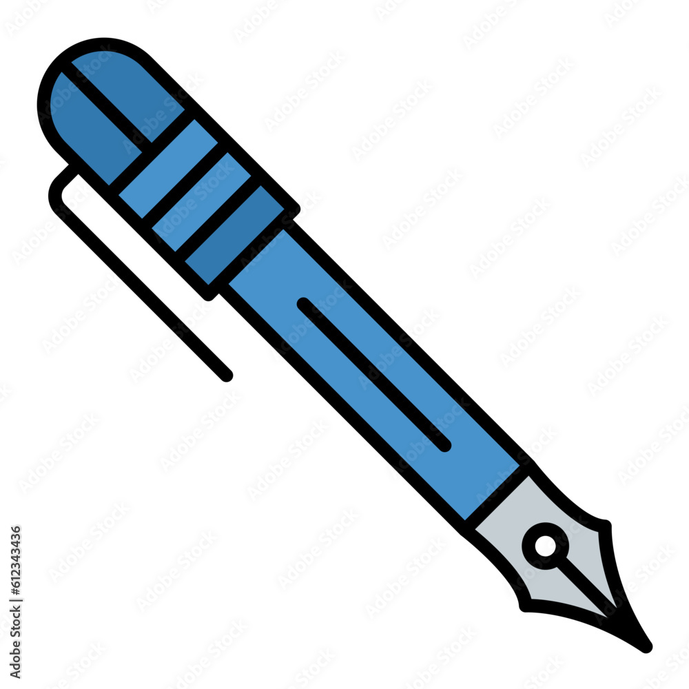 Fountain Pen Line Color Icon Fountain Pen Line Color Icon