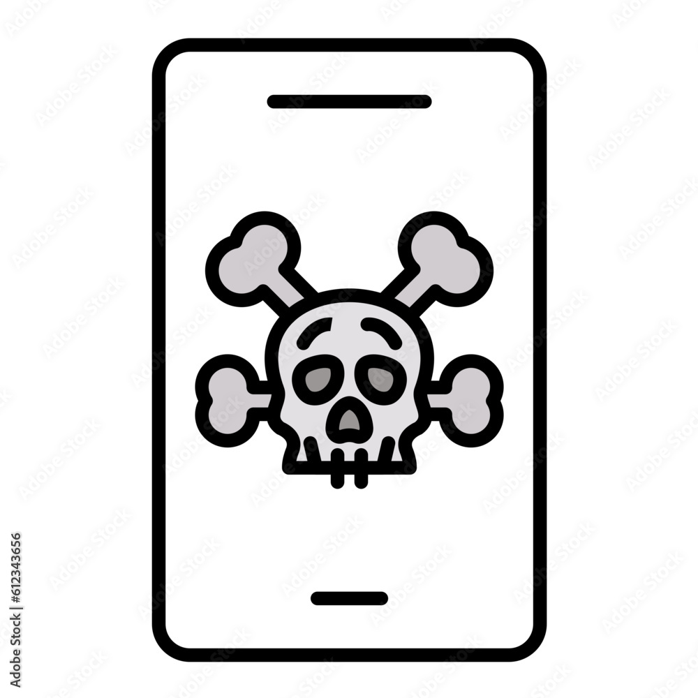 Mobile Hacked Line Color Icon Mobile Hacked Line Color Icon