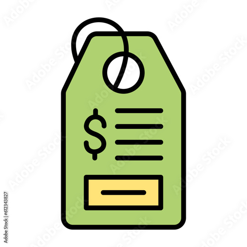 Price Tag Line Color Icon