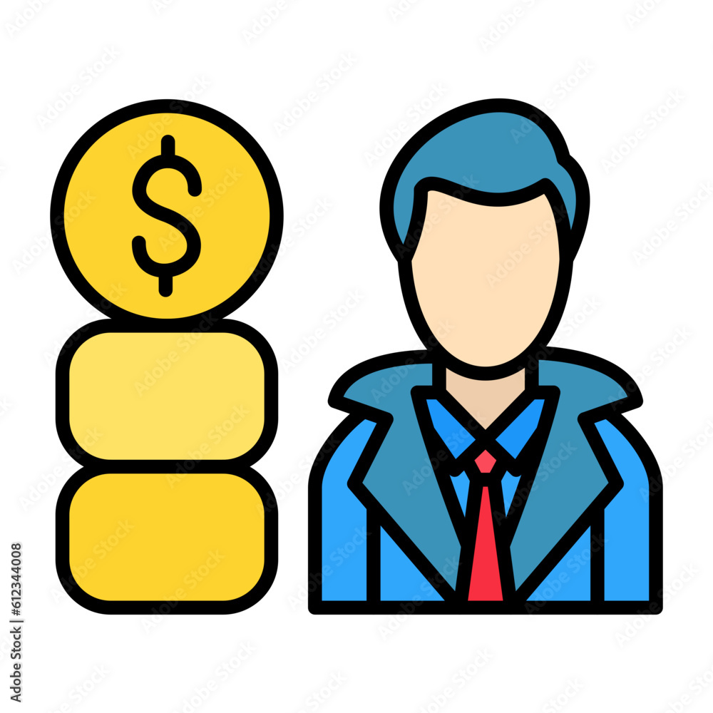 Business Leader Line Color Icon Business Leader Line Color Icon