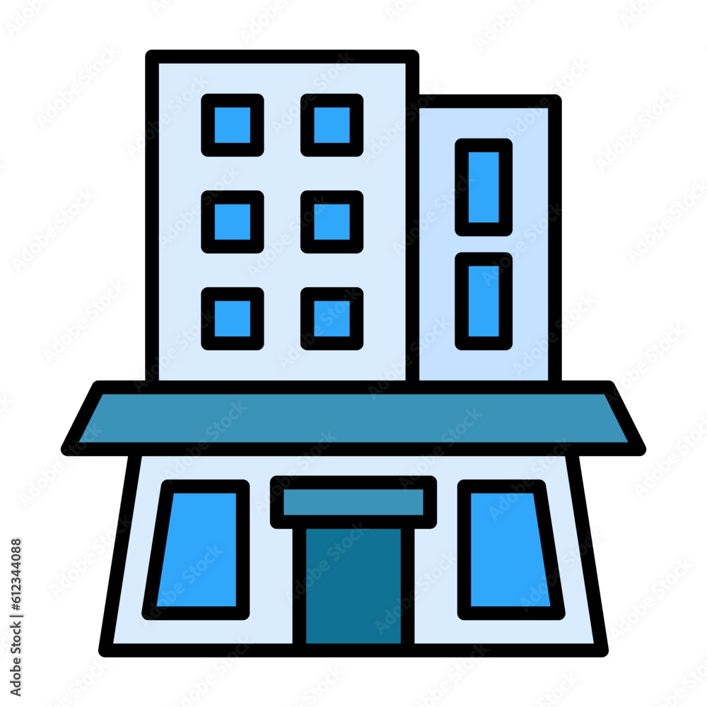 Office Building Line Color Icon Office Building Line Color Icon